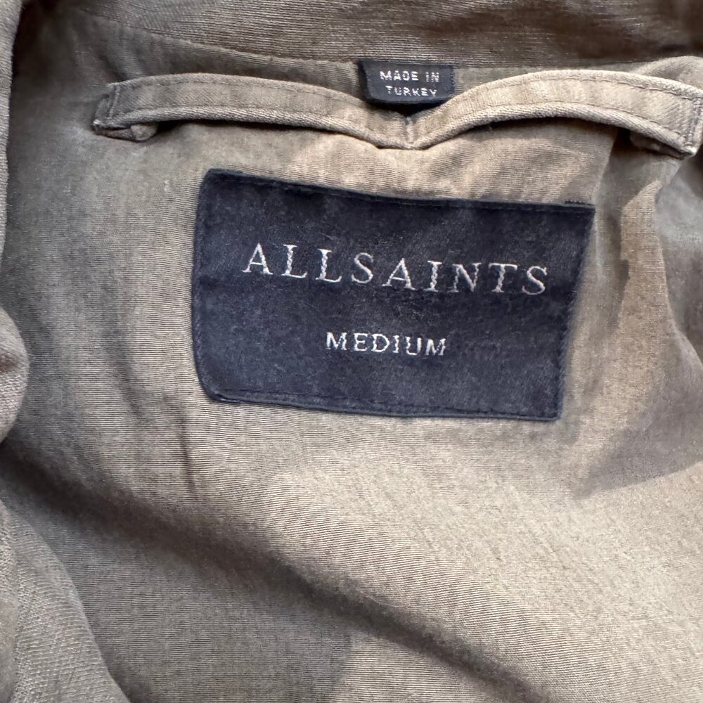 All Saints Pearce Utility/Military/Cargo Jacket 100% Cotton, Size Medium - Picture 10 of 12